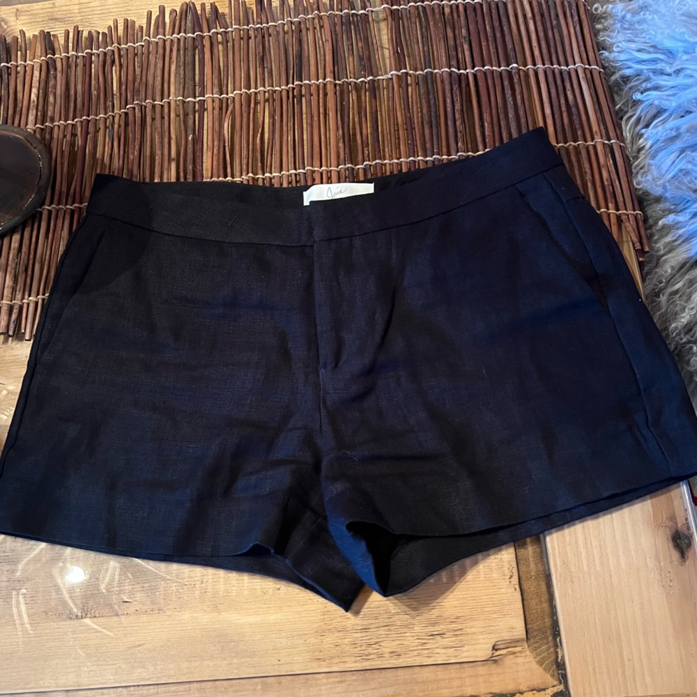 Joie Black Linen Tailored Shorts Sz 6 - Picture 9 of 13